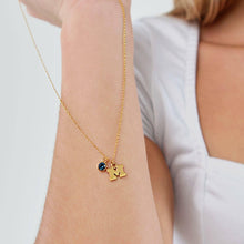 Load image into Gallery viewer, Michigan Block M Gold Plated Charm Necklace