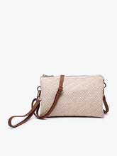 Load image into Gallery viewer, Diagonal Woven Crossbody w/ Wristlet: Natural