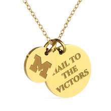 Load image into Gallery viewer, University of Michigan Double Coin Necklace - 18K Gold Dipped