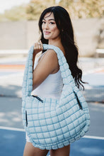 Load image into Gallery viewer, Light Blue Oversized Quilted Easter Puffer Tote Bag