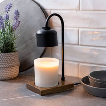 Load image into Gallery viewer, Black & Wood Arched Candle Warmer Lamp