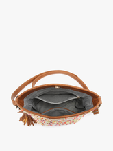 Load image into Gallery viewer, Straw Crossbody w/ Tassel: Herringbone/Taupe