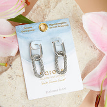 Load image into Gallery viewer, Narelle Waterproof Pave Linked Hoop Earrings