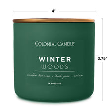 Load image into Gallery viewer, Winter Woods Scented Jar Candle, Soy Blend Wax, 14.5oz