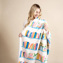 Load image into Gallery viewer, Snuggle Up Plush Blanket–Book Shelfie