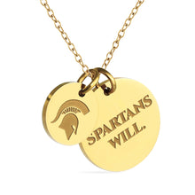 Load image into Gallery viewer, Michigan State 18K Gold Dipped Charm Necklace