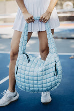 Load image into Gallery viewer, Light Blue Oversized Quilted Easter Puffer Tote Bag