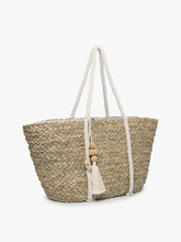 Load image into Gallery viewer, Seagrass Tote w/ Rope Handles: Natural