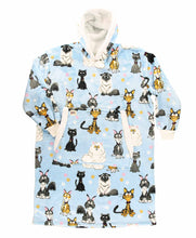 Load image into Gallery viewer, Catitude Blue Blanket Hoodie LO