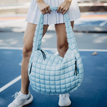 Load image into Gallery viewer, Light Blue Oversized Quilted Easter Puffer Tote Bag
