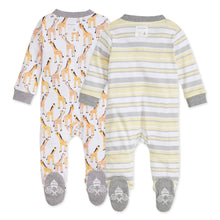 Load image into Gallery viewer, Giraffes Organic Baby Loose Fit Footed Sleep & Play 2 Pack Baby