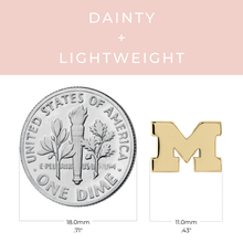 Load image into Gallery viewer, Michigan Block M Gold Plated Charm Necklace