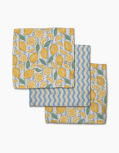 Load image into Gallery viewer, Lemon Waves Dishcloth Set