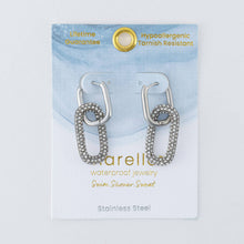 Load image into Gallery viewer, Narelle Waterproof Pave Linked Hoop Earrings