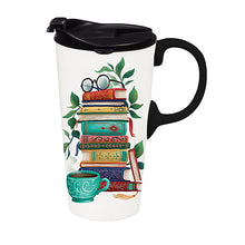 Load image into Gallery viewer, Ceramic Perfect Travel Cup, 17oz, w/ Gift Box, Books on Book
