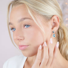 Load image into Gallery viewer, Michigan State Spartan Crystal Drop Earrings
