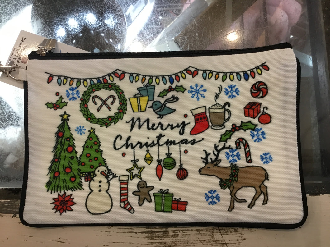 Christmas Wanderer Wristlet w/ Detachable Handle