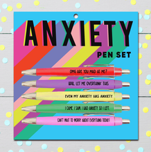Load image into Gallery viewer, Anxiety Pen Set (funny gifts, pens, stationery)
