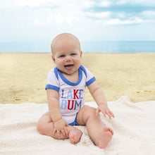 Load image into Gallery viewer, Lake Bum - 12-24 Month Blue Trimmed Bodysuit
