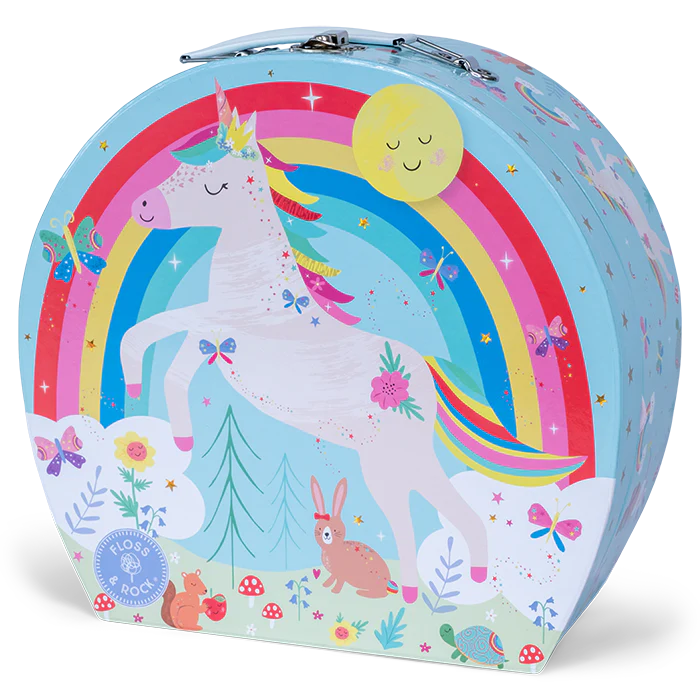 11pc Musical Tin Tea Set Rainbow Unicorn