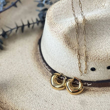 Load image into Gallery viewer, Narelle Waterproof Round Geo Hoop Earrings
