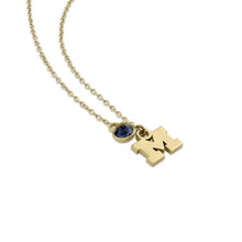 Load image into Gallery viewer, Michigan Block M Gold Plated Charm Necklace
