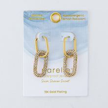 Load image into Gallery viewer, Narelle Waterproof Pave Linked Hoop Earrings
