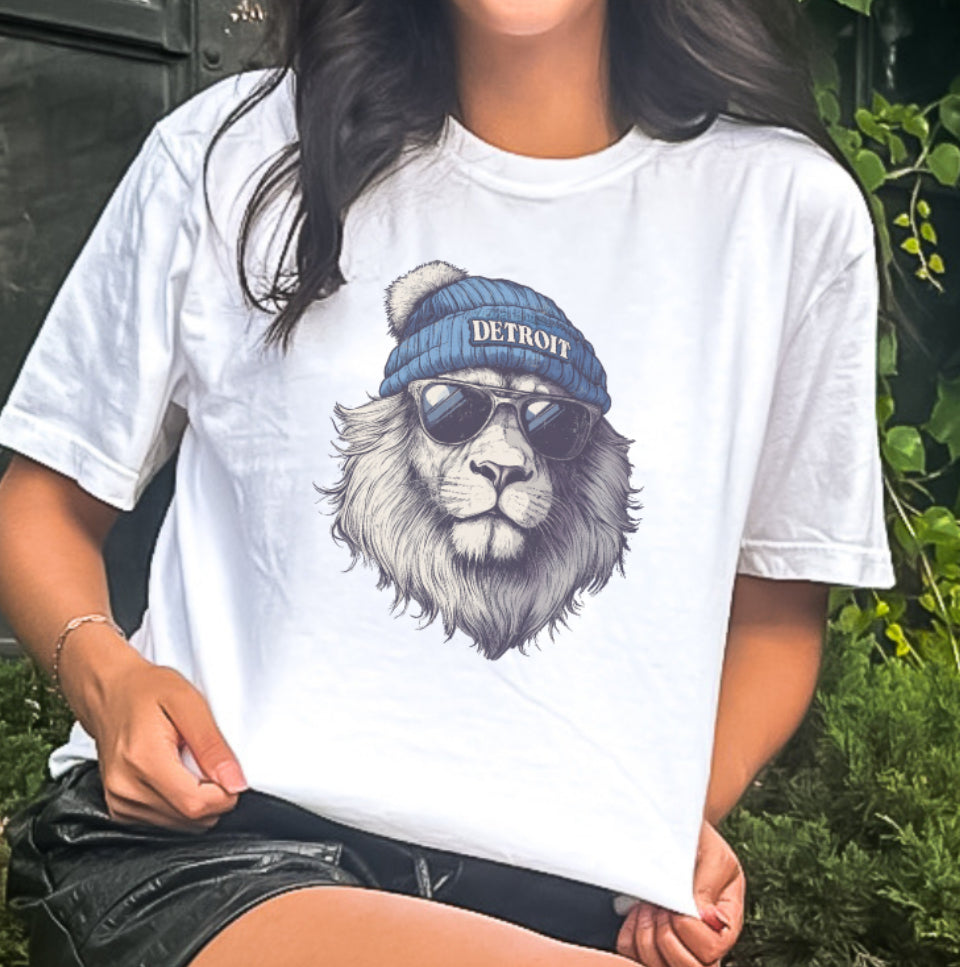 Detroit Lions Beanie Adult  Tee