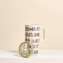Load image into Gallery viewer, 20 oz Lifestyle Flip Straw Tumbler–Book Shelfie

