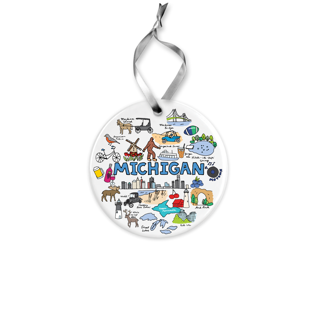 Michigan Wanderer Ceramic Ornament