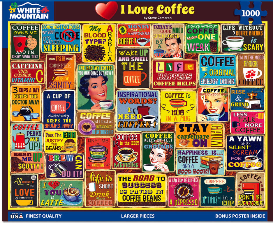 I Love Coffee 1000 pc Puzzle