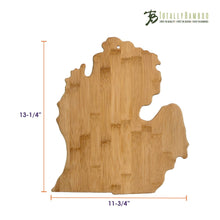 Load image into Gallery viewer, Michigan State-Shaped Bamboo Serving &amp; Cutting Board
