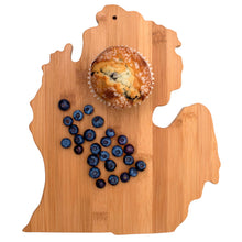 Load image into Gallery viewer, Michigan State-Shaped Bamboo Serving &amp; Cutting Board
