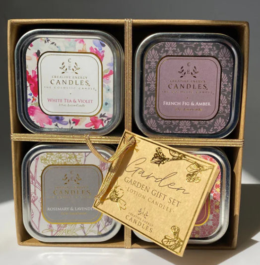 Creative Energy Soy Lotion Candle Garden Gift Set 4/3.5 oz