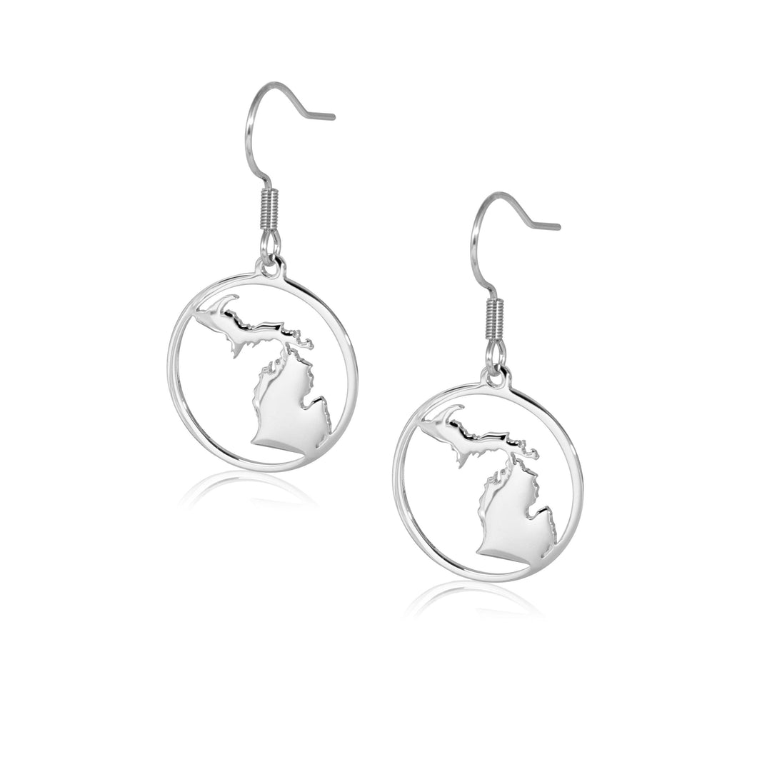 Michigan Map Dangle Earrings