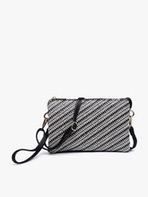 Load image into Gallery viewer, Diagonal Woven Crossbody w/ Wristlet: Black
