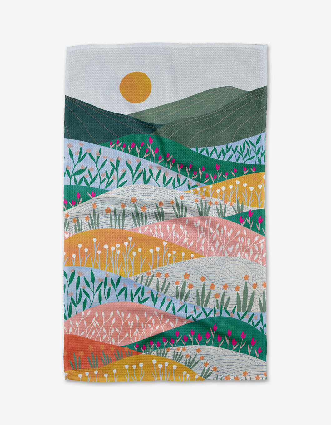 Sunrise Mountains Tea Towel Geometry
