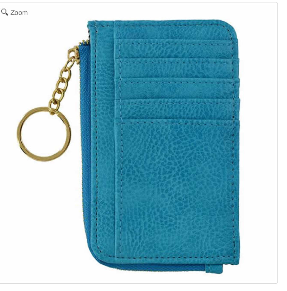 Alba Fashion Card Holder Keychain Wallet Turquoise