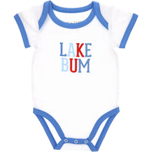 Load image into Gallery viewer, Lake Bum - 12-24 Month Blue Trimmed Bodysuit
