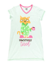 Load image into Gallery viewer, Pawsitively Tired V-Neck Nightshirt
