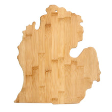 Load image into Gallery viewer, Michigan State-Shaped Bamboo Serving &amp; Cutting Board
