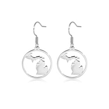 Load image into Gallery viewer, Michigan Map Dangle Earrings
