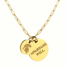 Load image into Gallery viewer, Michigan State Paperclip Chain Charm Necklace

