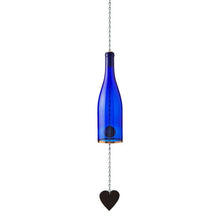 Load image into Gallery viewer, Wind Chimes Made From Glass Wine Bottles with Copper Trim
