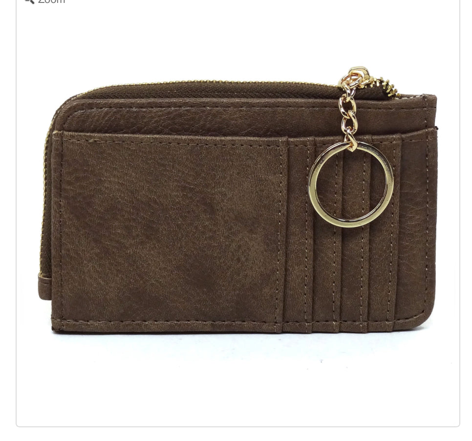 Alba Fashion Card Holder Keychain Wallet Taupe