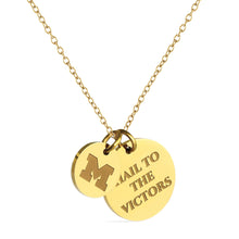 Load image into Gallery viewer, University of Michigan Double Coin Necklace - 18K Gold Dipped
