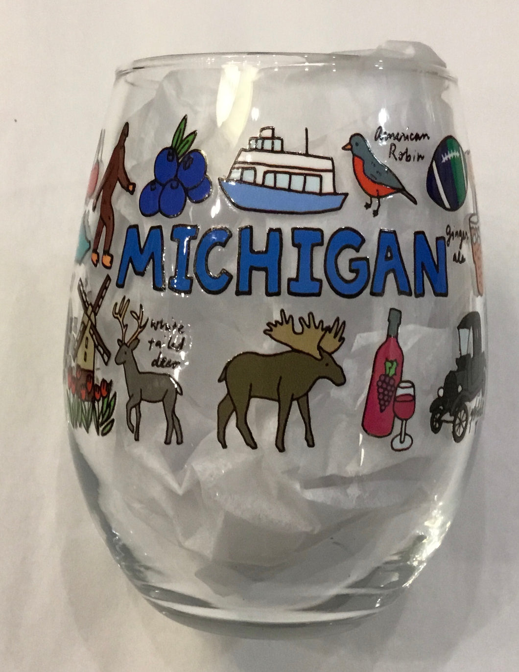 Michigan Wanderer Wineglass
