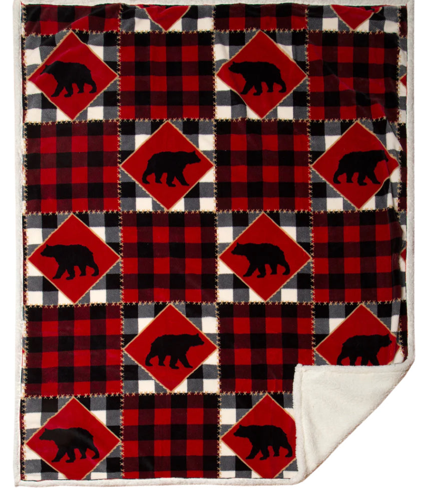 Bear Plaid Throw 54x68