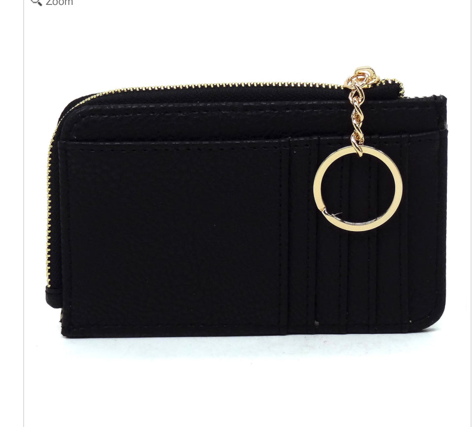 Alba Fashion Card Holder Keychain Wallet Black