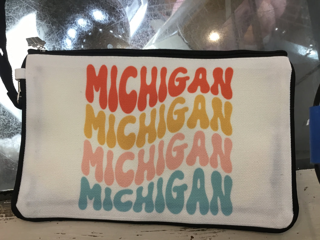 Michigan Retro Wristlet w/ Detachable Handle